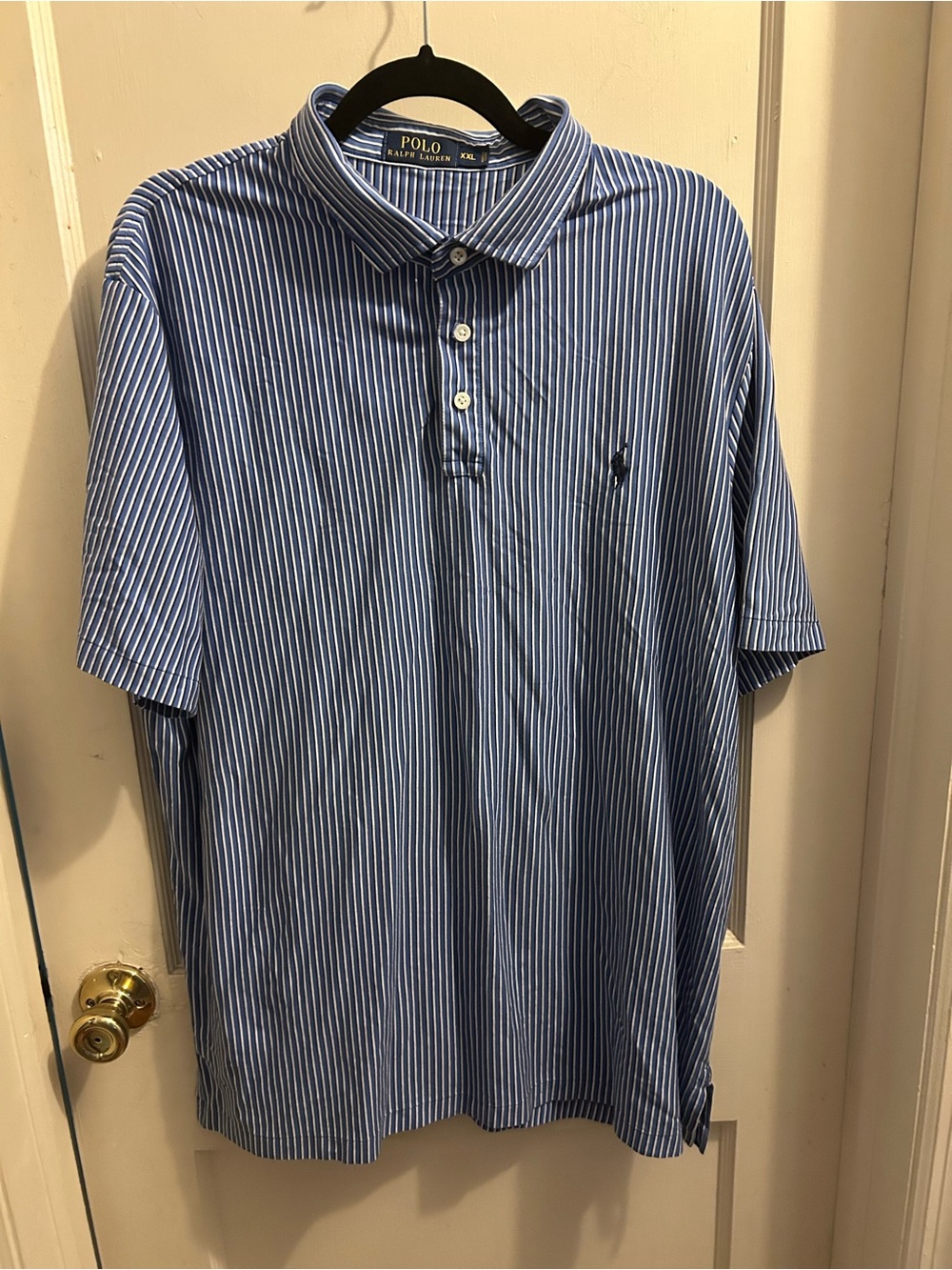 Polo by Ralph Lauren Blue and White Striped Polo Shirt Pony XXL Cotton